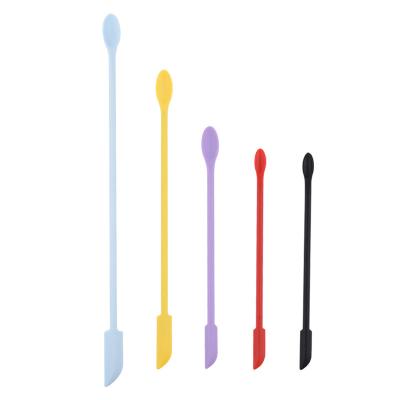 China Sustainable Long Handle Double Sided Kitchen Utensils Mini Jar Scrapers Silicone Spatula for sale