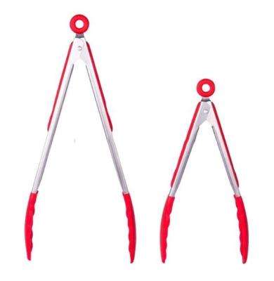 China Viable Food Clip Mini BBQ Silicone Stainless Steel Utensils Kitchen Silicone Coocking Tongs for sale