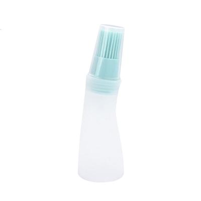 China 3color Barbecue Tool Sustainable Portable Cooking Silicone Oil Bottle With Brush for sale