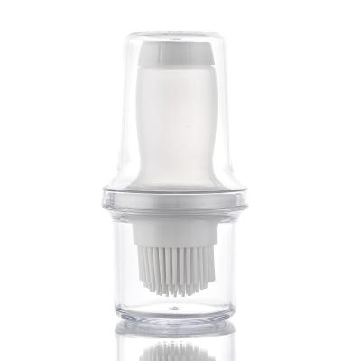 China Custom kitchen products household 3color silicone barbecue oil pot brush with holding lid for sale