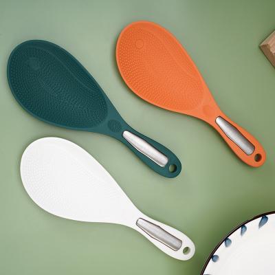 China Tools CLASSIC Creative Color Stainless Steel Green 3 Handle Rice Serving Spoon for sale