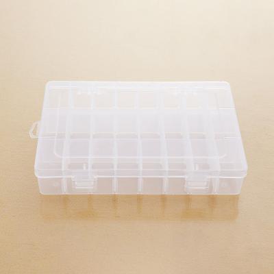 China Viable Compartments Transparent Jewelry Storage Box Hard Plastic Organizer With Removable Dividers for sale