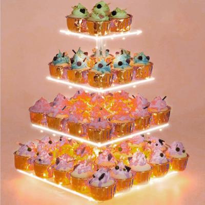 China Disposable Premium Candy Bar Wedding Party Decoration-4 Tier Cupcake Stand for sale