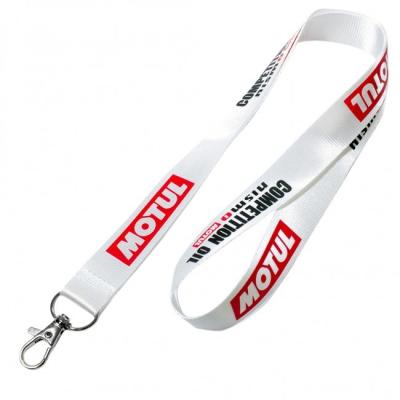 China Personalized White Nylon Lanyard Strap Promotional Products Silkscreen Printing Logo for sale