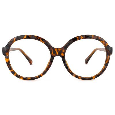 China Trendy Fashion Design Round Crystal Blue Pink Tortoise Optical Eyewear TR90 Computer Glasses Frame Glasses for sale