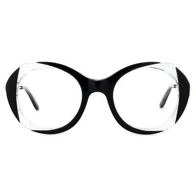 China New Come Stylish Fashionable Big Around Blue Light Glasses Optical Frames Anti Blocking Glasses For Women for sale