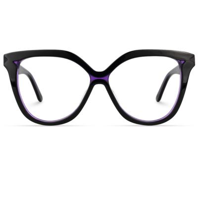 China New Style Custom Fancy Brand Fashionable Unisex Acetate Glasses Glass Black Frame For Women Men for sale