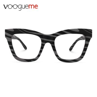 China Voogueme Fashionable Unique Fashionable Black Square Glass Frames Glasses Women Men High Quality Unisex Eyeglasses for sale