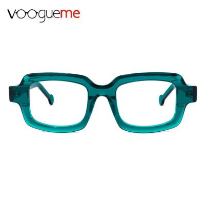 China New Fashion Trendy Unique Green Acetate Rectangle Optical Frames Voogueme Eye Glasses For Sale for sale