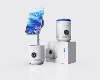 China New Developed Mobile Phone 360 Degree Rotation Automatic Face Tracking Mobile Phone Holder With Wireless Charger For Live Stream for sale