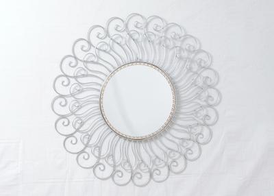 China Wrought Iron Contemporary Silver Sunburst Wall Decor for sale