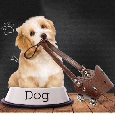 China Viable Dog Mouth Cover PU Leather Anti-bite And Anti-consumption Of Adjustable Dog Mouth Cover Dog Bark Stopper Mouth Cover for sale