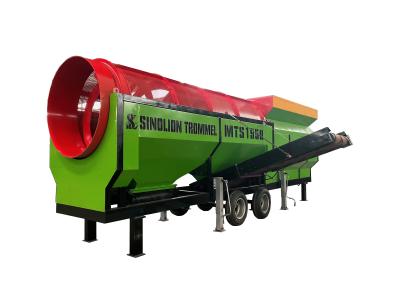 China 1500*5000 mobile trommel sieve drum screen for Organic Waste Management en venta