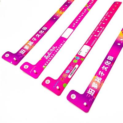 China Disposable Vinyl PVC Wristbands for L-Shaped Park Ticket Identification and Entertainment for sale