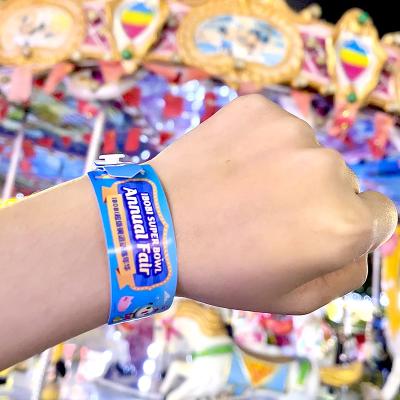 China 2025 Waterproof Custom Full Color Logo Plastic Bracelet For Events for sale