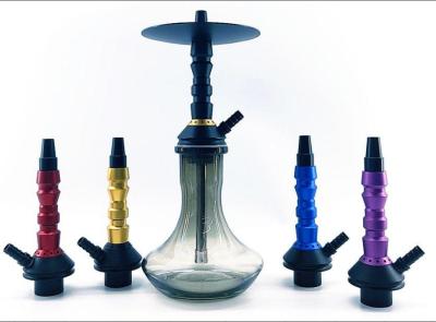 Chine Narguilé en aluminium personnalisable Narguilé en verre transparent Shisha de mode pour fumer avec tiges Tubes tuyaux à vendre