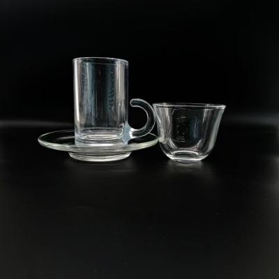 China Taza de té árabe de 75 mm de altura con material transparente y 48 mm de diámetro superior en venta