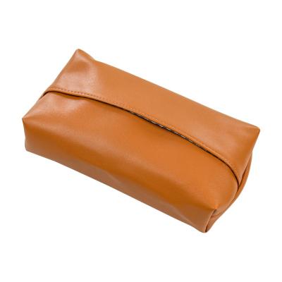 China Wholesale New Arrival Custom Tissue Box Leather Decorative Tissue Paper Cover Organizer PU Towel Holder For Hotel Bathroom ZJH1004-1 for sale