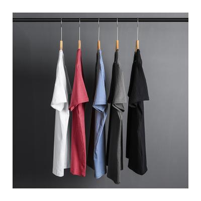 China Anti-pilling Men's Slim Fit Colorful T-shirts With LOGO Short Sleeve Crewneck Cotton Custom T-shirt Drop Shipping Summer Tee for sale