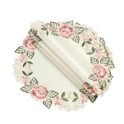 China TWILL Customization Printed Logo Plastic Sheet Table Cover Embroidery Table Cloth for sale