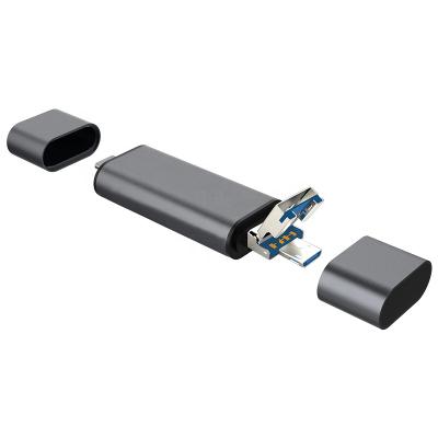 China High Speed Type-c USB 3.0 Reader USB Memory Card Reader TF SD Card USB OTG Cards ABS for sale