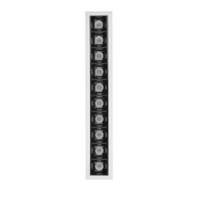 China Home Office LED Balanced Recessed Rectangle Downlight 10 Strip Light 20W Long Line Grill Spotlight With Remote Driver ETL for sale