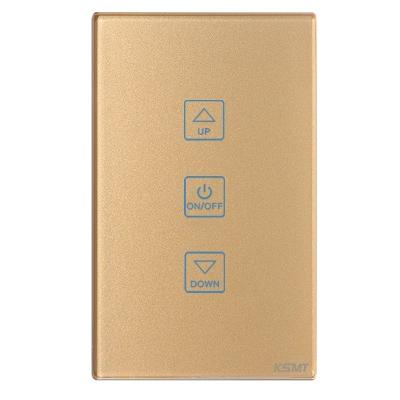 China Tempered Glass +PC Kaisi USA Standard Glass Touch Screen Smart Home Dimmer Wall Smart Light Switch for sale