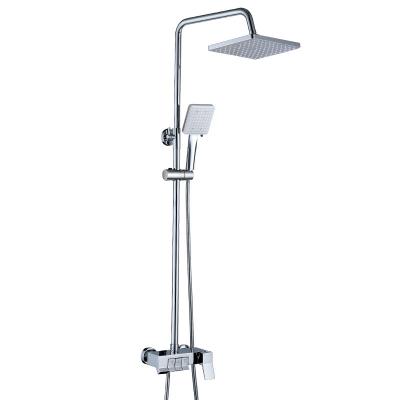 China 2022 Modern Thermostatic Shower Set Polished Bathroom Shower System Spa Rainwater Waterfall Faucet Shower Set for sale