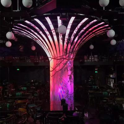 China Indoor Indoor p3 flexible led screen tree shapes screen led curved flexible soft module flexible video led display for sale
