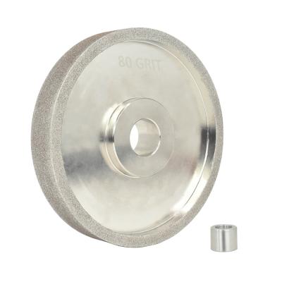 China High Performance BCN Grinding Wheel 6 x 1 x 1 Wide Shaft Grit 80 for Sharpening High Speed Steel Tools with Aluminum Reducer Banding Adapter for sale