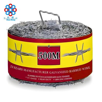 China Protective Construction Hot-Dipped Galvanized Barbed Wire Price Per Roll for sale