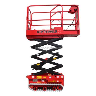 China Good Quality Hotels Electric Pile Hydraulic Mini Loader 6.5m Crawler Tire Automatic Scissor Lift with Tracks for sale