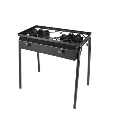 China Portable Camping Windproof Stove TOPWIND Gas Stove Cooking 2 Burner Propane Stoves OEM Outdoor Slot Picnic Grill Grill for sale