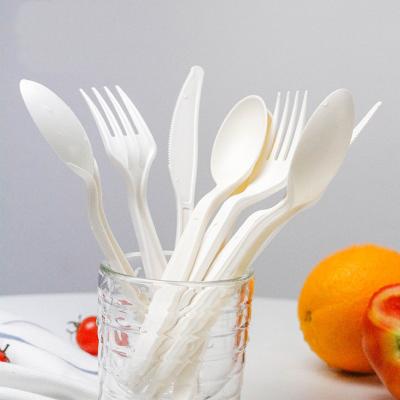 China Home.Restaurant.Bar.Hotel.Wedding Flatware Tableware Sets Camping Restaurant Wedding Disposable Cutlery Biodegradable Pla Knife Fork Spoon Set for sale