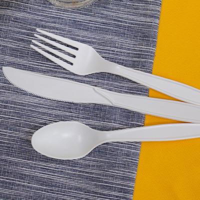 China Home.Restaurant.Bar.Hotel.Wedding Flatware Serving Cutlery Spoon Party Restaurant Set Disposable Tableware PLA Spoon Fork Biodegradable Paper Knife for sale