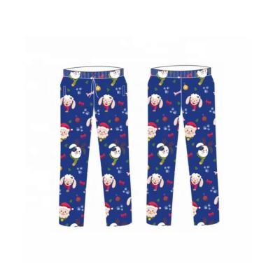 China New Fashion Trend Anti-wrinkle Christmas Mid Waist Pants Loose Pants Santa Pattern Casual Breathable Trousers for sale