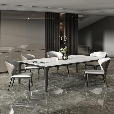 China Newest Style Italian Rectangular Dining Table Set (Height) Adjustable With Carrara Table Solid Ash Wood Frame White Marble Top for sale