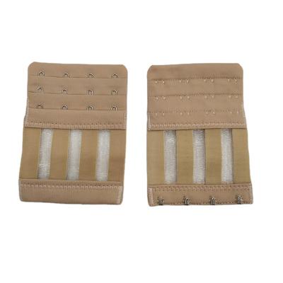 China Spandex / Stainless Steel Nylon 4 Rows 3 Buckles 7.6 cm *10.5 cm Elastic Band Nylon Stretch Bra Back Elastic Buckle for sale