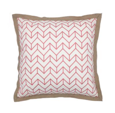 China Wholesale White Geometry With Piping Cushion Canvas Pillow For Outdoor for sale