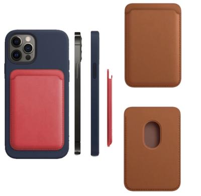 China Wallet Pocket Card Holder Magnetic Leather Case with Magnetic Magsafing for iPhone 12 Series for sale