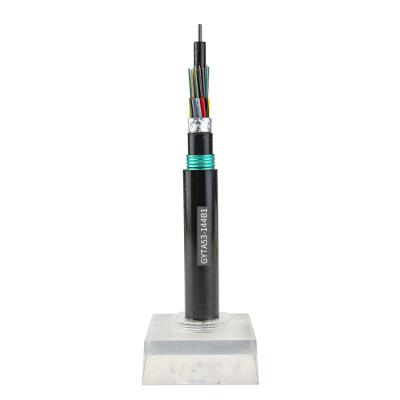 China Direct Buried / Duct / Antenna 24 48 96 144 Cores Steel Aluminum Armored Double Fiber Optic Cable Gyta53 Underground Fiber Optic Cable for sale