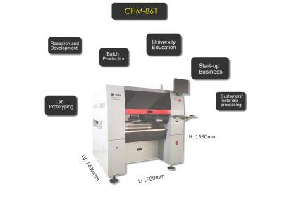 China Planta de fabricación del PWB de los alimentadores de las cabezas 100 de CHM-861 SMD Chip Mouter Pnp Machine 8 en venta