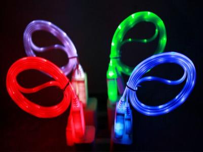 China USB LED Light Cable Sync Data Charge Charging Cable Cord for iphone 6 J7 Sony HTC for sale