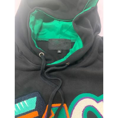 China Wholesale Custom Made Embroidery Chenille Simple Pullover Satin Striped Hoodie Men for sale