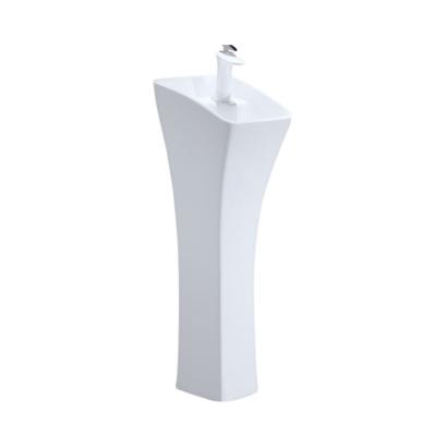 China Modern Rectangular Pedestal Wash Basin Irregularity Single Hole Indoor And Outdoor Sink for sale