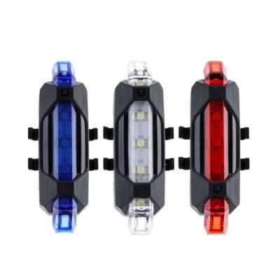 China Plastic Super Bright USB Rechargeable Bicycle LED Light Bicycle Rear Tail Light Light for sale