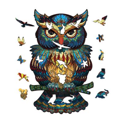 China Toy Colorful Multicolored Diy Custom Cartoon Animal Wooden Puzzle With Different Animal Shapes For Kids for sale