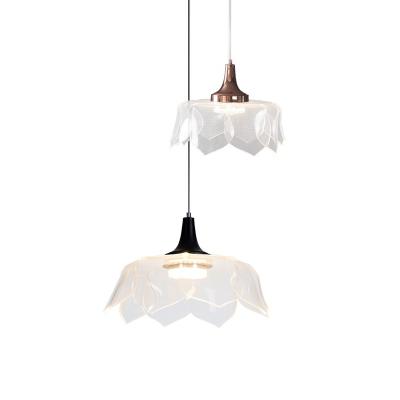 China Modern Aicco Lotus Flower Hanging Kitchen LED Acrylic Pendant Lighting Lights For Living Room Restaurant 9981 for sale