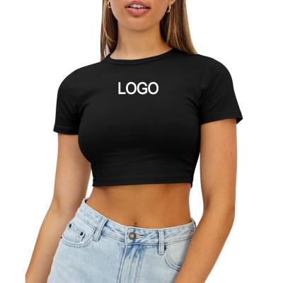 Cina Y2K Ladies Club Short Tank Top Multi Colors O-neck Cotton Blank Fitness T-shirt Slim Crop Top Donne in vendita