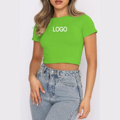 Cina Y2K Short Sleeve Crew Neck T-Shirt di base in poliestere per donne personalizzato in vendita